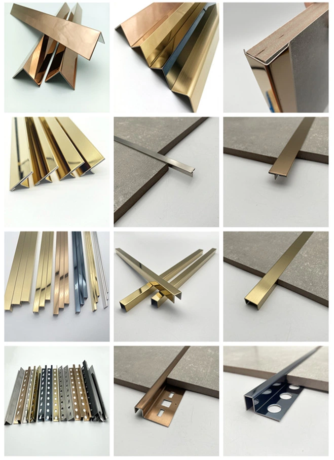 Decorative Metal Brass Stainless Steel Carpet Edge Trim Marble Tile Trim