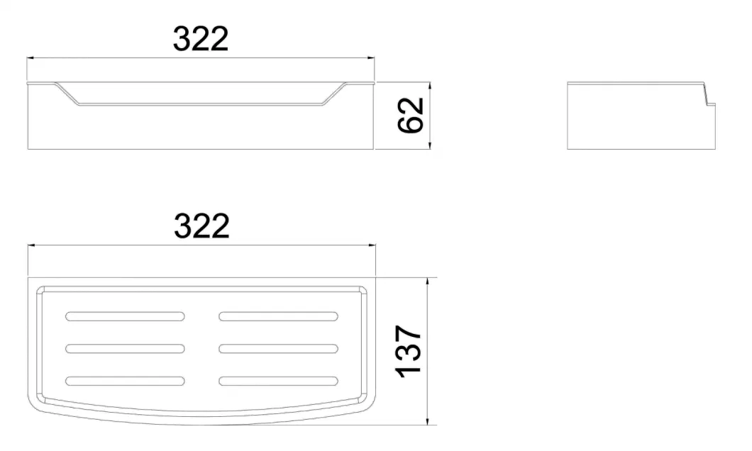 Morden Design Bathroom Accessories Stainless Steel and ABS Shower Shelf